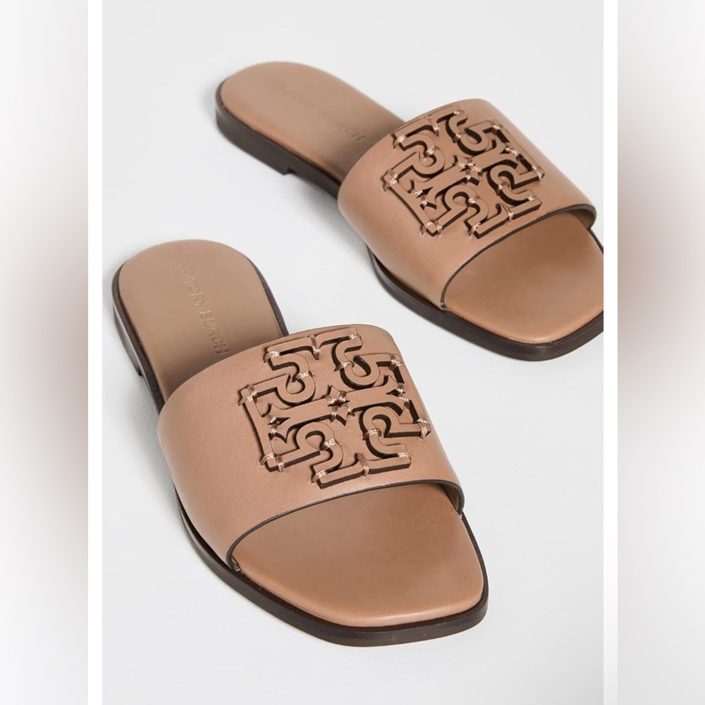 Tory Burch Women's Ines Slides in Almond Flour - 5.5